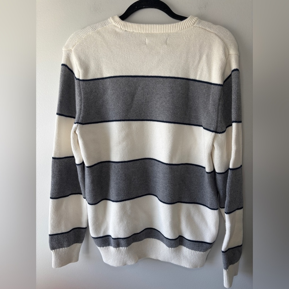 CHAPS Mens Classic Fit Cotton Striped‎ Crewneck Pullover Sweater Size Medium - Picture 9 of 10